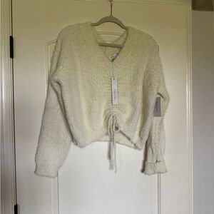 She + Sky Cozy Cream V-Neck Sweater